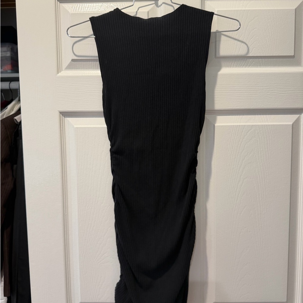Reformation Black Ribbed Dress - Picture 3 of 4